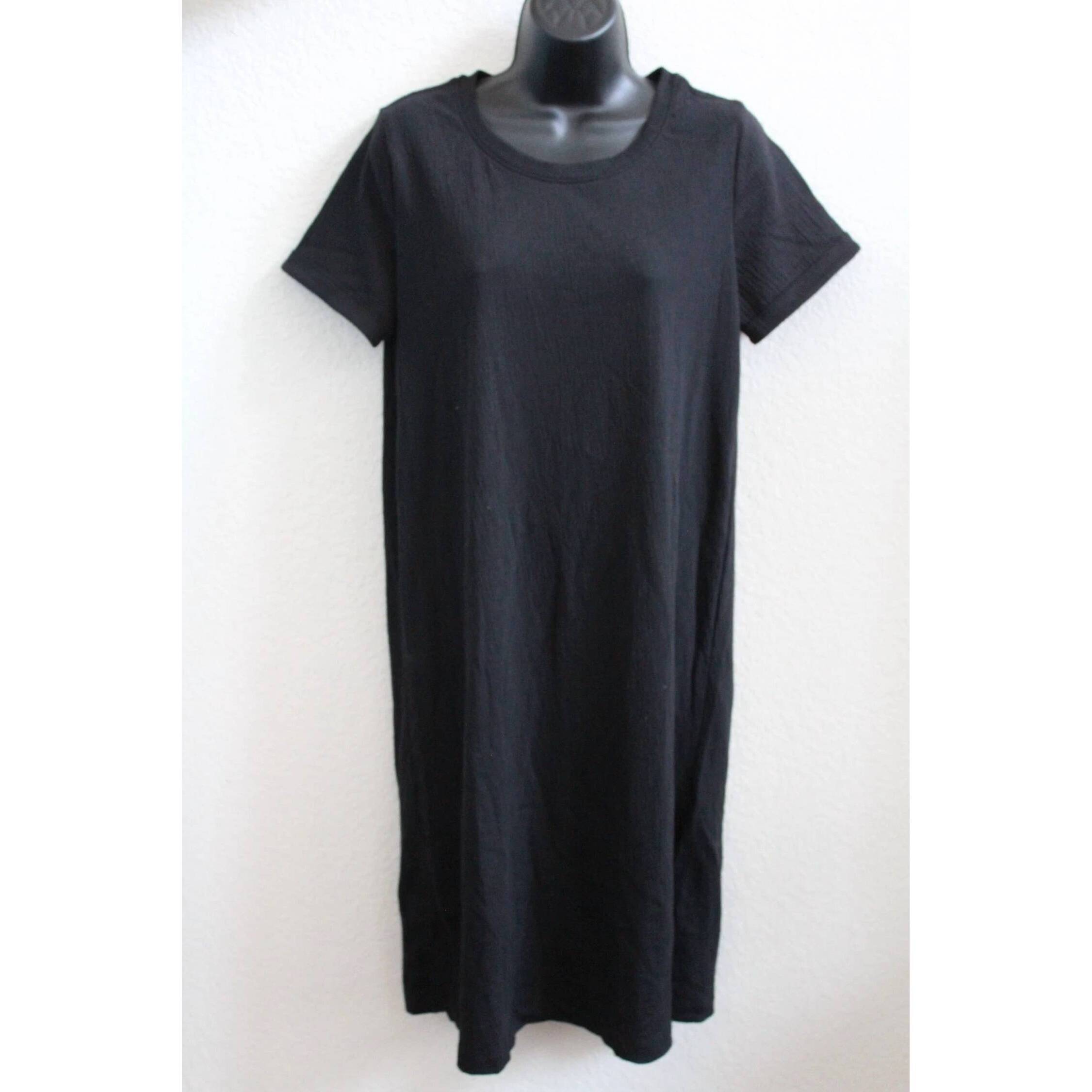 New Jessica Simpson Women's Crinkle Short Sleeve Dress - Plus In Black